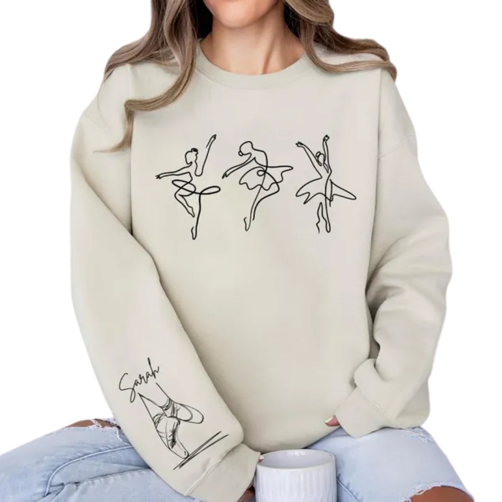 Custom Ballet Sweatshirt For Dancer, Custom Ballerina Sweatshirt With Name 2D0746