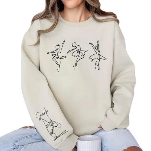 Custom Ballet Sweatshirt For Dancer, Custom Ballerina Sweatshirt With Name 2D0746