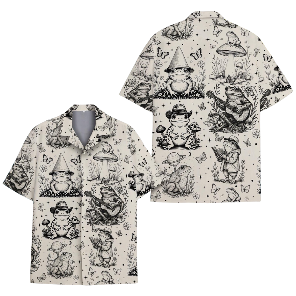 Vintage Frog Hawaiian Shirt For Men Women, Frog Lover Hawaiian Shirt HE0683
