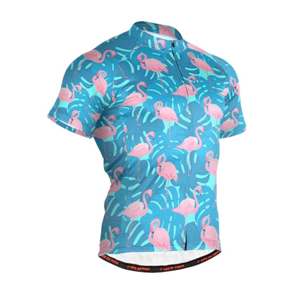 Flamingo Tropical Cycling Short Sleeve Jersey Mens, Flamingo Cycling Jerseys CZ0135