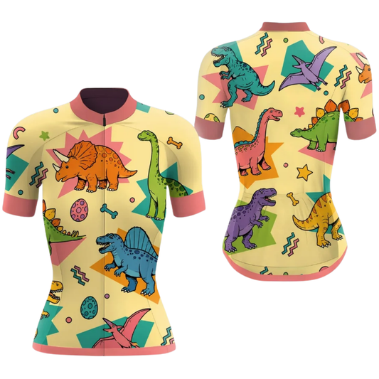 Dinasour Cycling Short Sleeve Jersey For Ladies, Dinasour Cycling Jersey CG0862