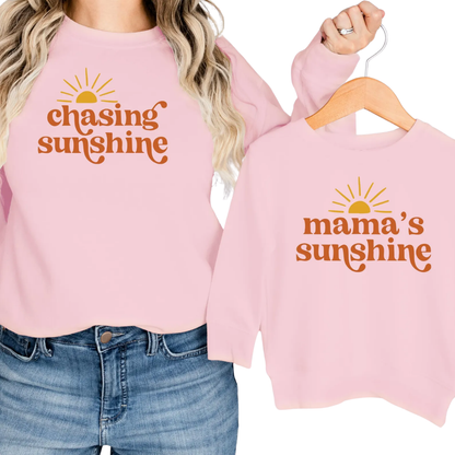 Chasing Sunshine Mama's Sunshine Matching Sweatshirt For Mom And Baby, Mommy And Me Matching Sweatshirt ET1396