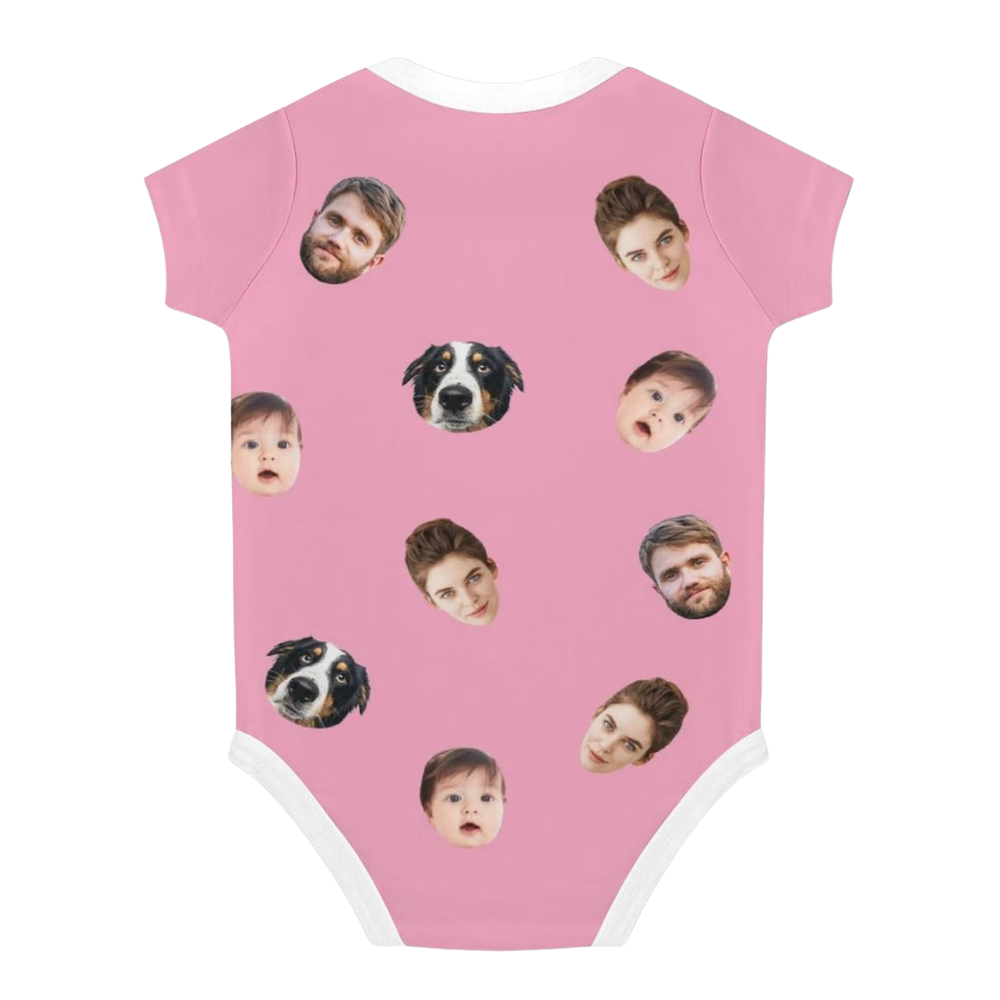 Custom Face Pet 3D Baby Bodysuit, Personalized Photo Baby Bodysuit BB0899