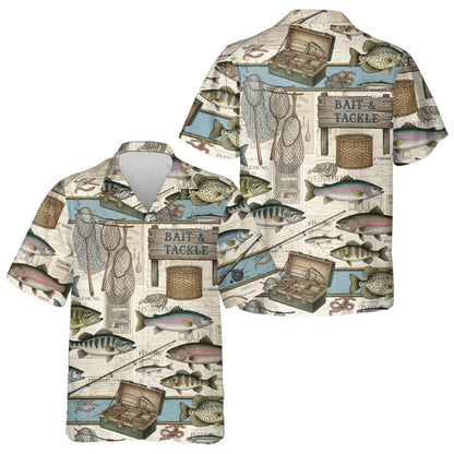 Vintage Fishing Men's Hawaiian Shirt, Fishing Hawaiian Shirt For Fisherman HE0423
