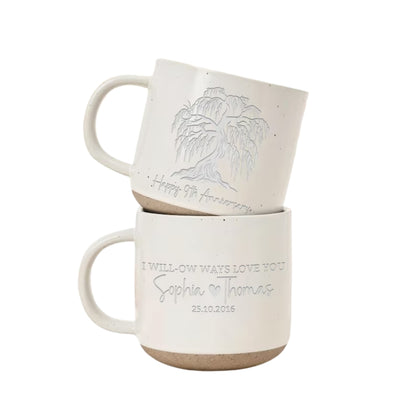 I Willow Ways Love You Personalized 9th Wedding Anniversary Pottery Mug, Custom 9th Anniversary Mug WD0062