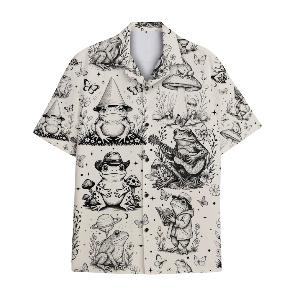Vintage Frog Hawaiian Shirt For Men Women, Frog Lover Hawaiian Shirt HE0683