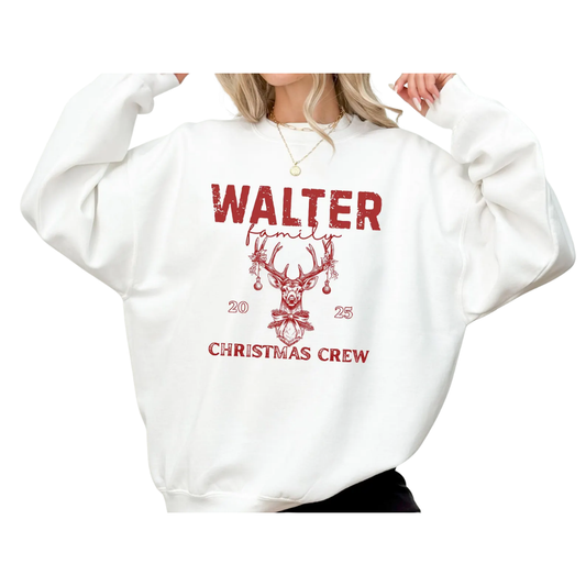 Deer Antler Chrisrmas Crew Custom Family Matching Sweatshirts, Personalized Christmas Family Sweatshirts ET1297