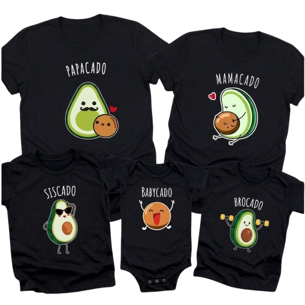 Papacado Mamacado Babycado Matching Family T Shirt, Matching Avocado Family Shirts ET1021