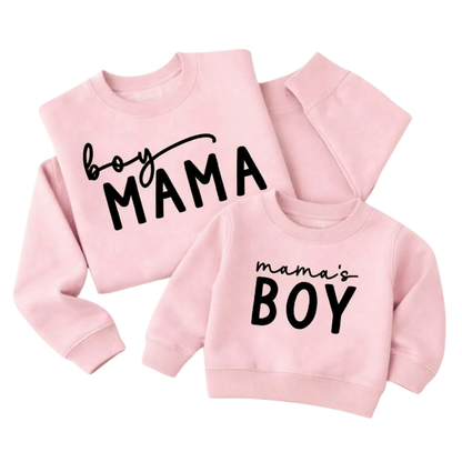 Boy Mama Mama's Boy Matching Sweatshirt, Mommy And Son Sweatshirts ET1491