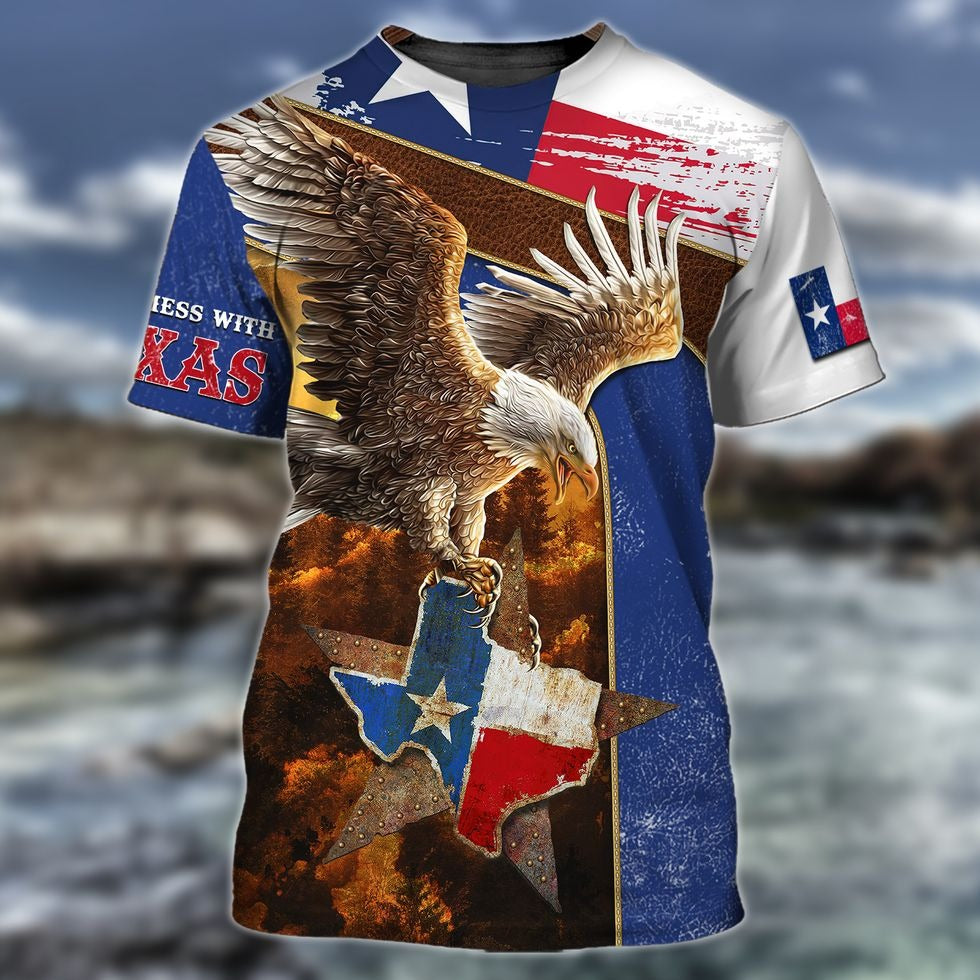 3D All Over Printed Texas Shirt, Don'T Mess With Texas T Shirt, Texas And Eagle Shirt TO0982