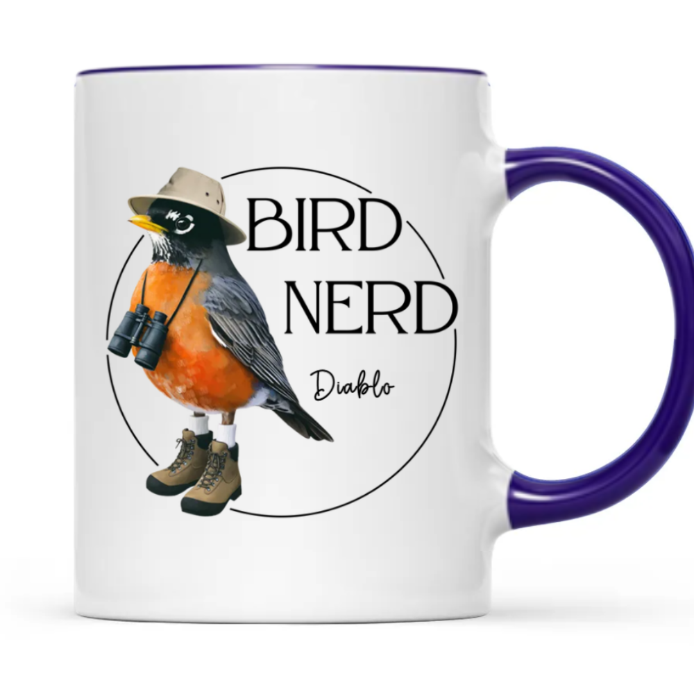 Personalized Bird Nerd Funny Bird Watcher Mug, Custom Name Twitcher Mug, Personalized Mug For Bird Lover TD0011