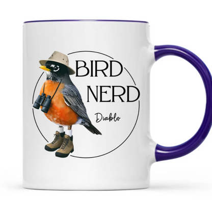 Personalized Bird Nerd Funny Bird Watcher Mug, Custom Name Twitcher Mug, Personalized Mug For Bird Lover TD0011