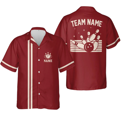 Custom Vintage Mens Sage Green Bowling Hawaiian Shirt, Custom Vintage Bowling Team Shirts BE0229