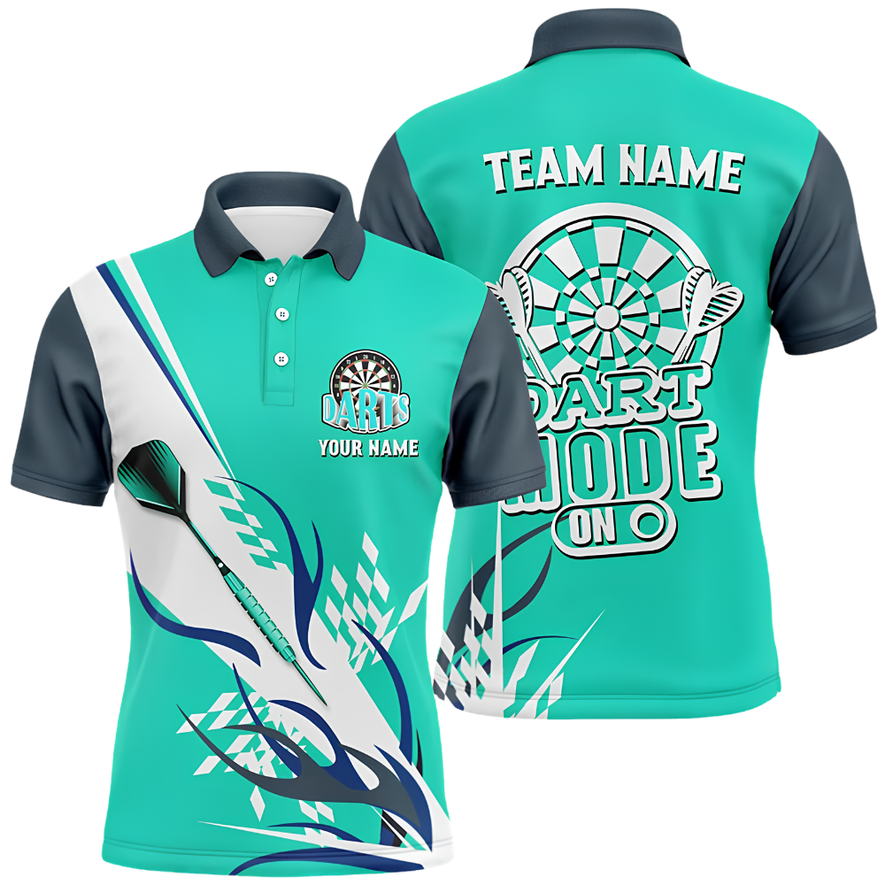 Dart Mode On Custom Mens Dart Polo Shirt, Custom Funny Darts Shirt For Team DZ0149