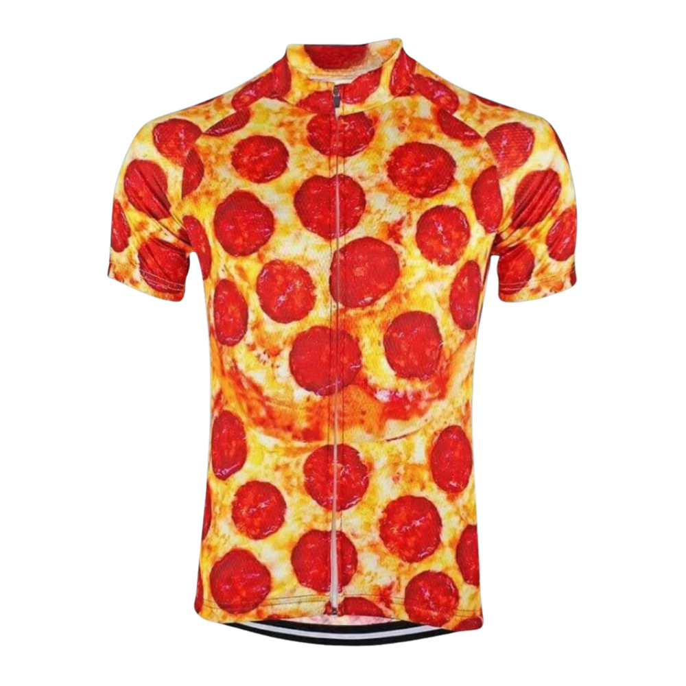 Pepperoni Pizza Cycling Short Sleeve Jersey For Men, Pizza Lover Cycling Jersey CG0828