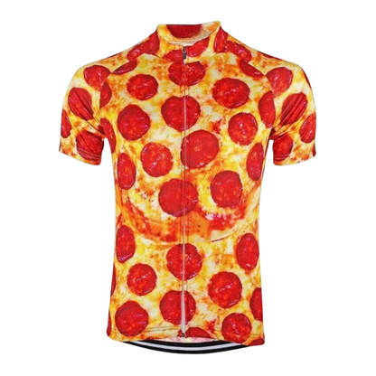 Pepperoni Pizza Cycling Short Sleeve Jersey For Men, Pizza Lover Cycling Jersey CG0828