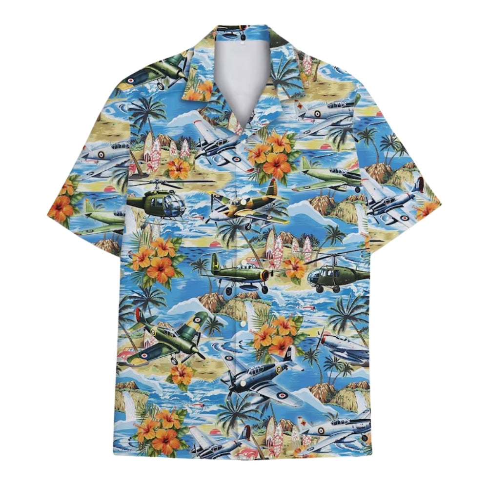 Tropical Airplane Hawaiian Shirt For Mens, Military Aircraft Aloha Hawaiian Shirt HE0478
