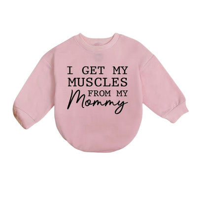 I Get My Muscles From My Mommy Baby Romper Sweatshirt, Gym Lover Baby Romper Sweatshirt BB0184