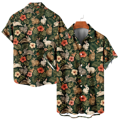 Tropical Rabbit Hawaiian Shirt Men Women, Rabbit Lover Hawaiian Shirt HE0691
