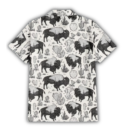 Bison Western Hawaiian Shirt For Men, Bison Hawaiian Shirt HE0908