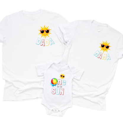One In The Sun Custom First Birthday Family Matching T Shirt, Personalized Sun 1st Birthday Family Shirts ET1146