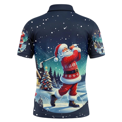 Custom Santa Christmas Golf Polo Shirt For Men, Custom Christmas Golf Shirt GZ0335
