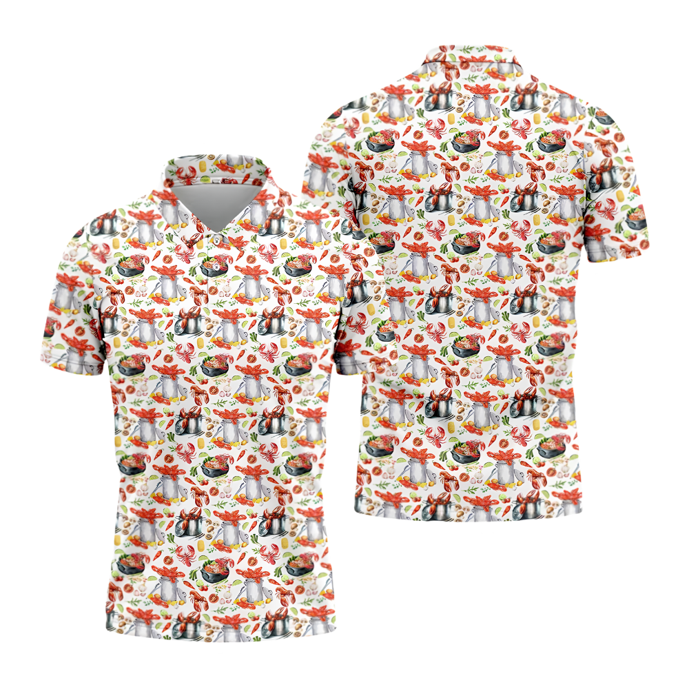 Boil Pot Crawfish Louisiana Golf Polo Shirts For Men, Crawfish Golf Shirts GZ0427