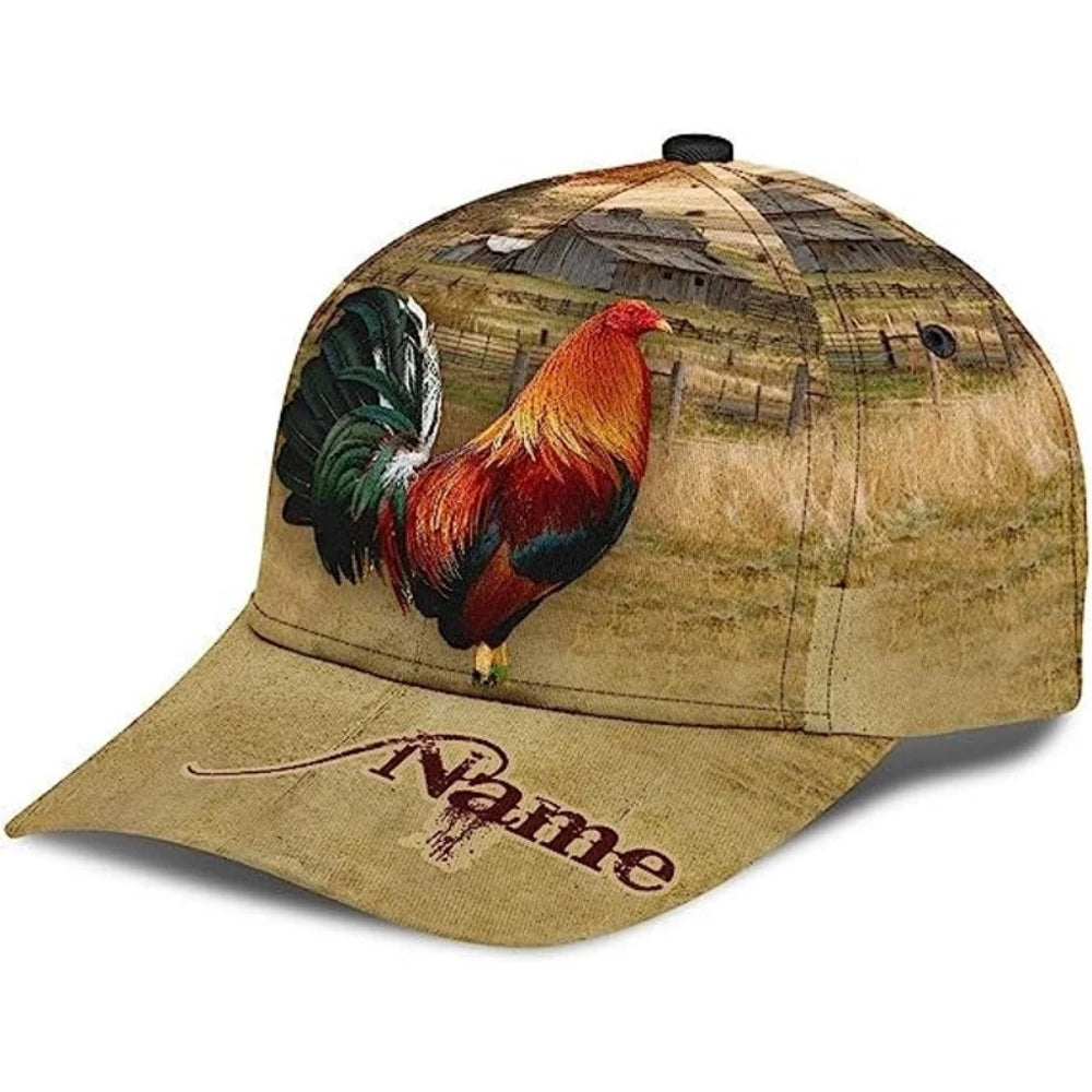 Personalized Rooster Cap, Rooster Lovers Hats Caps, Custom 3D Chicken Rooster Baseball Cap CP0005