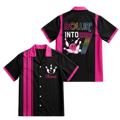 Rollin Into Custom Age Bowling Hawaiian Shirt Men Women, Custom Birthday Bowling Shirt BE0246