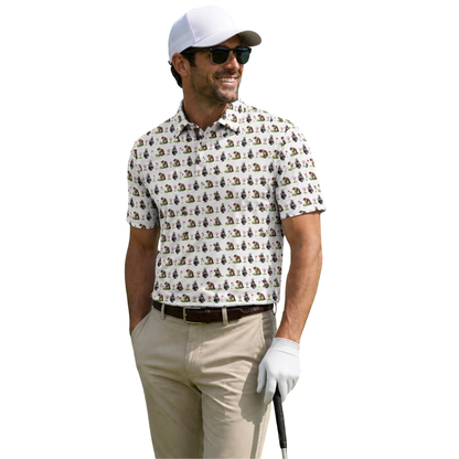 Funny Cat Golf Polo Shirt For Men, Cat Lover Golf Shirts GE0448