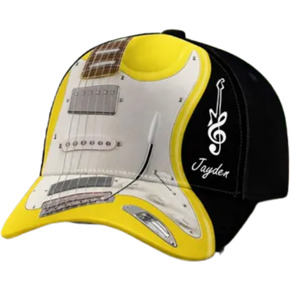 Custom Electric Guitar 3D Baseball Cap, Custom Name Guitarist Cap Hat CP0639