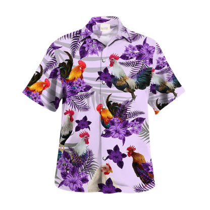 Chicken Hibiscus Hawaiian Shirt, Rooster Hawaii Shirt For Men Women HO4713