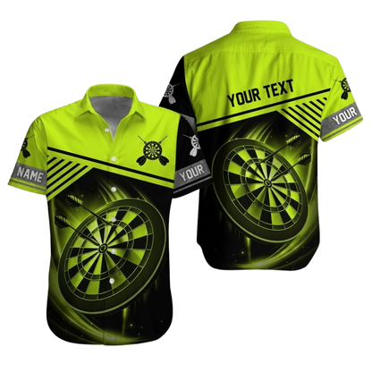 Custom Team Blue Black Dart Hawaiian Shirt Mens, Custom Dart Shirts DZ0106