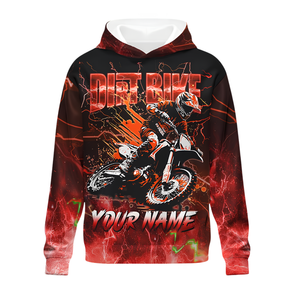 Custom Rider Thunder Men's Motocross Hoodie, Custom Thunder Dirt Bike Hoodies MZ0124