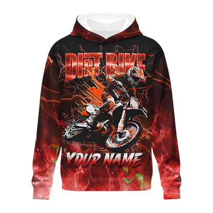 Custom Rider Thunder Men's Motocross Hoodie, Custom Thunder Dirt Bike Hoodies MZ0124