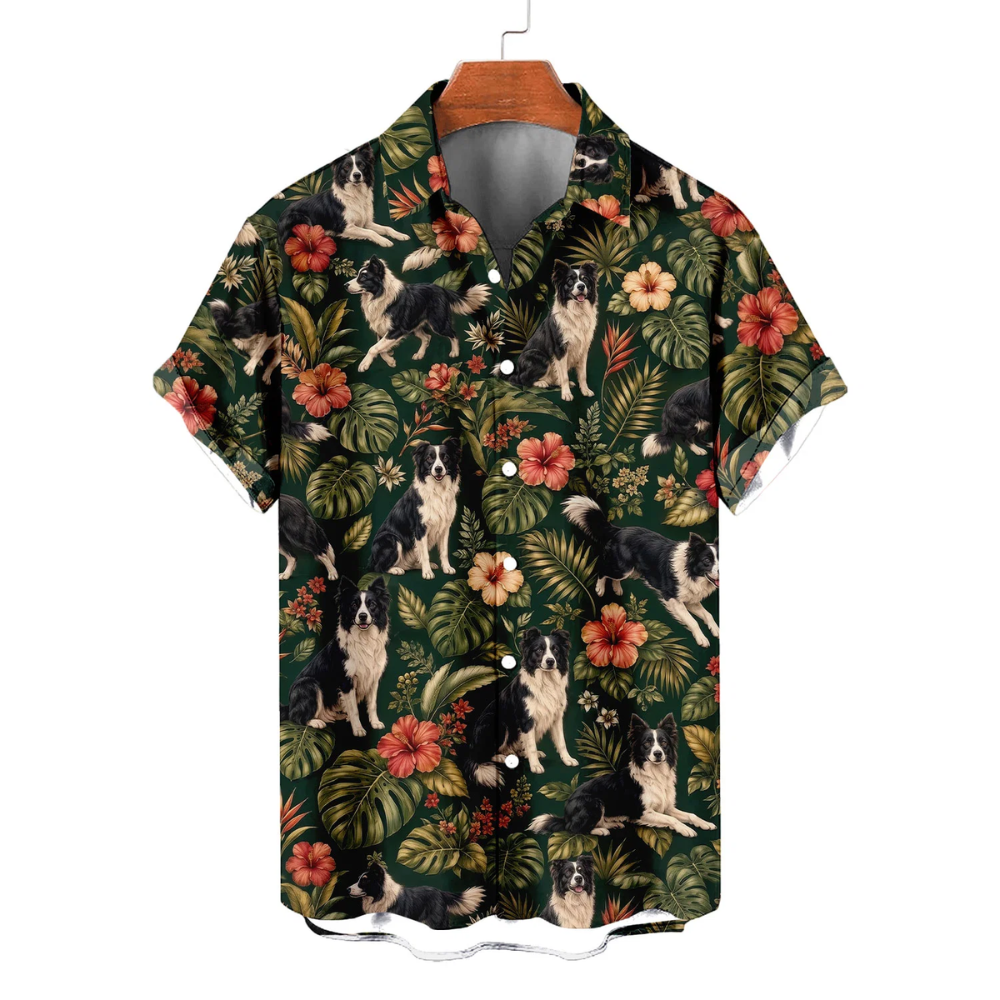 Border Collie Tropical Hawaiian Shirt For Men Women, Border Collie Dog Hawaiian Shirt HE0688