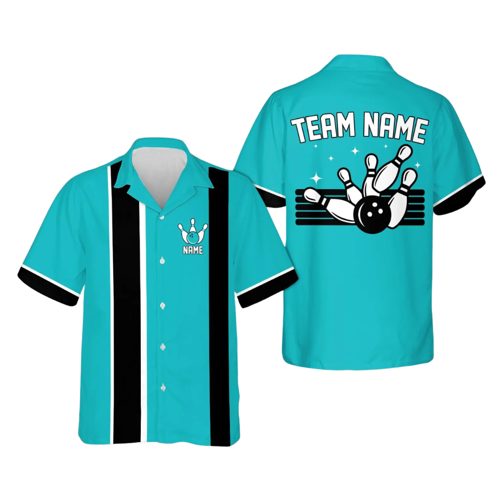 Custom Reto Puple Bowling Hawaiian Shirt For Men Women, Custom Team Retro Bowling Shirts BZ0863