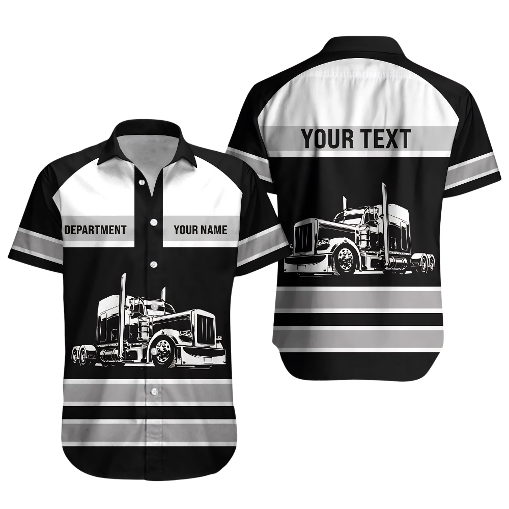 Custom Truck Driver Hawaiian Shirt For Men, Custom Driver Work Uniforms HE0859