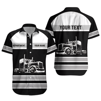 Custom Truck Driver Hawaiian Shirt For Men, Custom Driver Work Uniforms HE0859