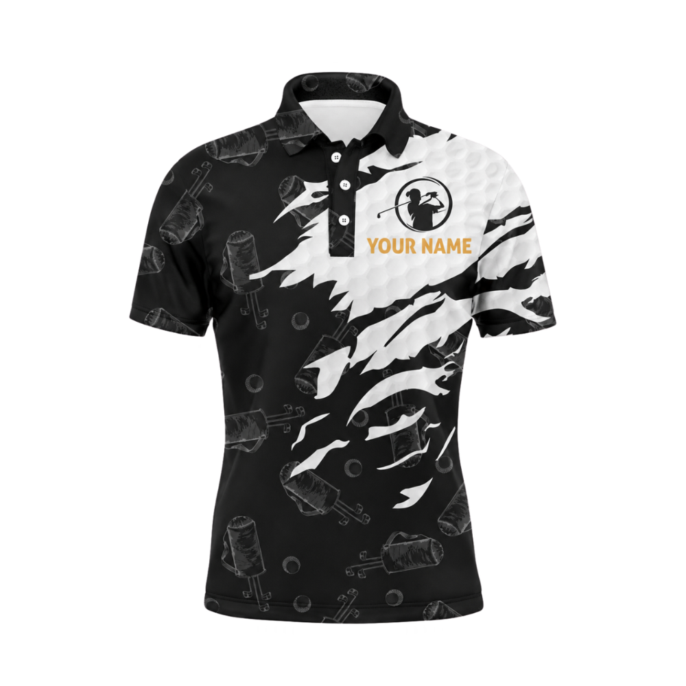 Golf And Beer That's Why I'm Here Personalied Funny Black And White Golf Polo Shirts For Men, Custom Beer Golf Shirts GZ0420