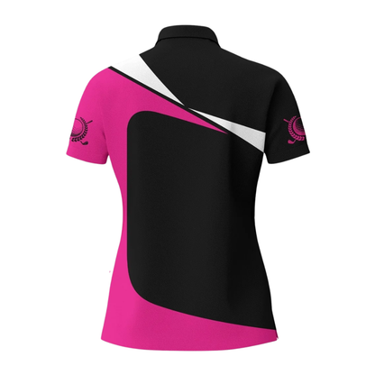 Women's Custom Par Then Bar Golf Polo Shirt Black Pink, Custom Name Funny Golf Shirt Ladies GZ0356
