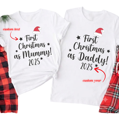 Personalized First Christmas Family T Shirts Matching, Custom 1st Christmas Shirts For Family ET1226
