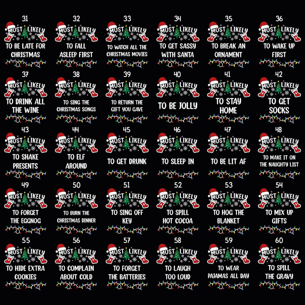 Most Likely To Custom Christmas Family Matching T Shirt, Custom Funny Christmas Family Shirts ET1178