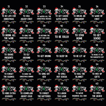 Most Likely To Custom Christmas Family Matching T Shirt, Custom Funny Christmas Family Shirts ET1178