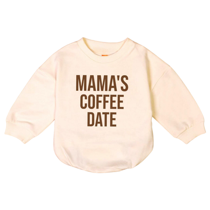 Mama's Coffee Date Baby Romper Sweatshirt, Mother Coffee Baby Romper Sweatshirt BB0013