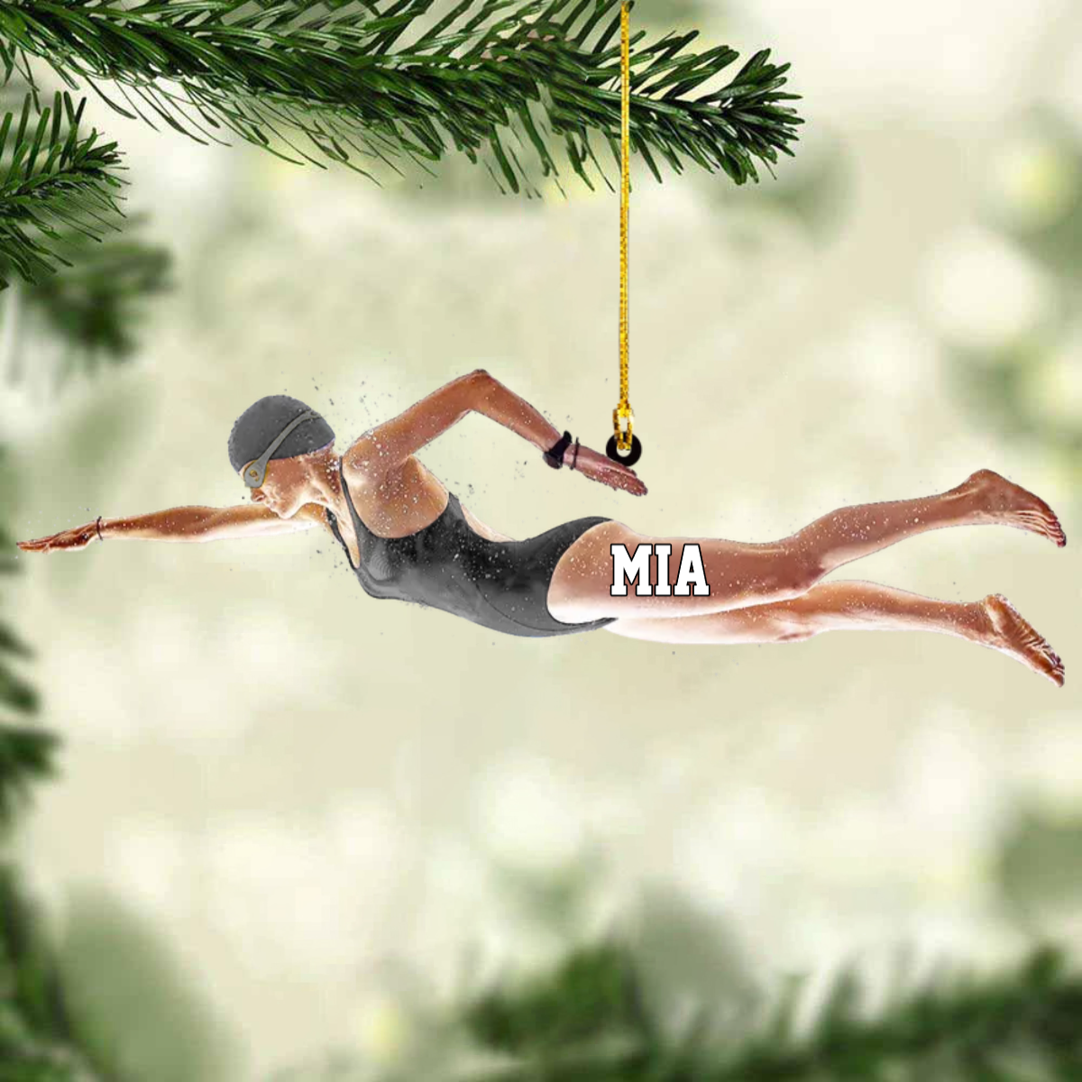 Personalized Female Swimmer Acrylic Ornament, Gift For Swimming Lovers/Swimmer OO1769