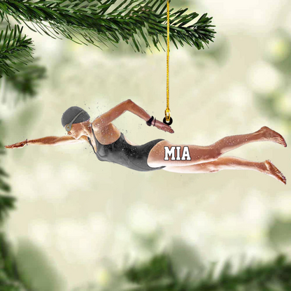 Personalized Female Swimmer Acrylic Ornament, Gift For Swimming Lovers/Swimmer OO1769