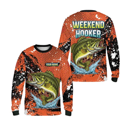 Personalized Bass Fishing Long Sleeve Shirt For Men, Custom Name Fishing Shirts ET0055