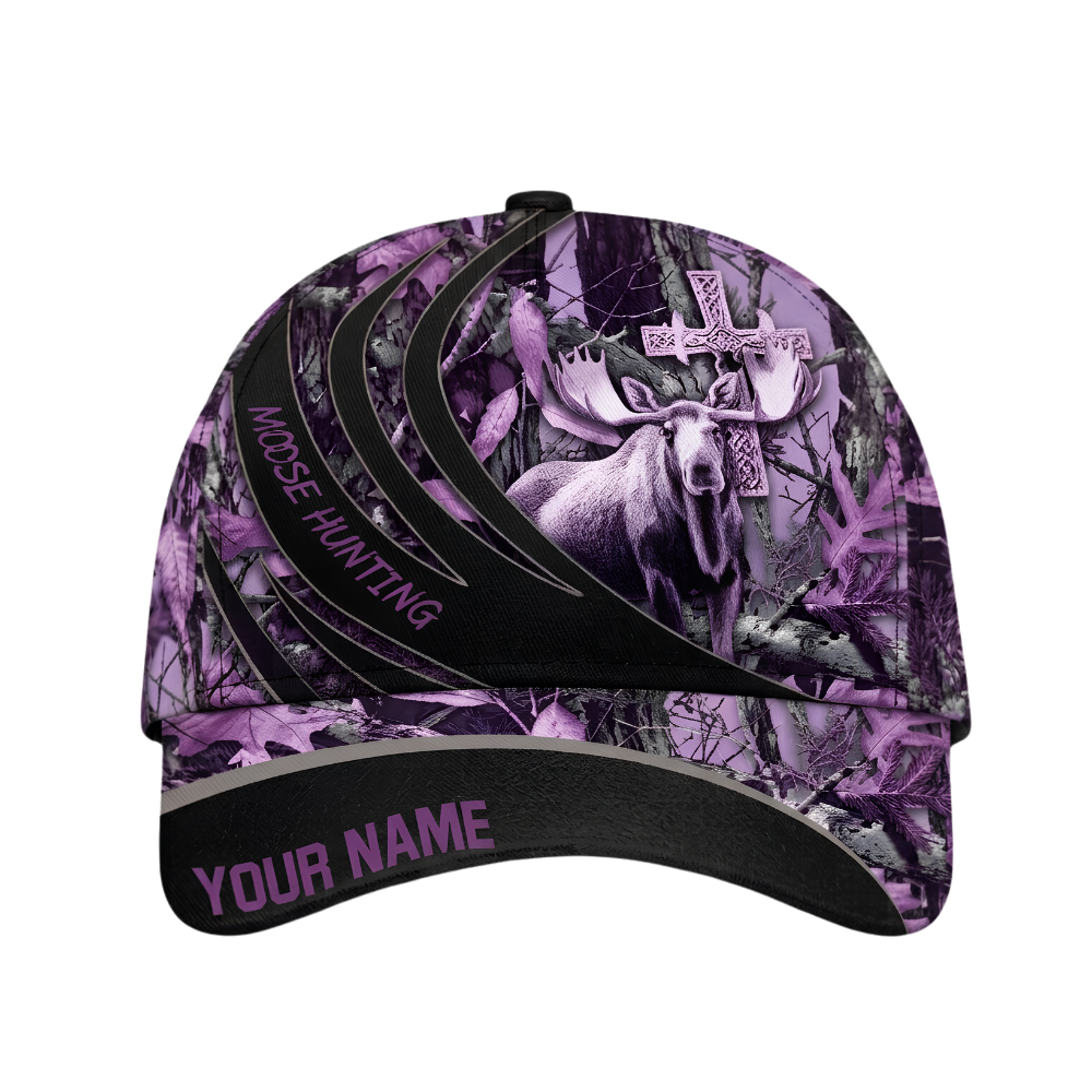 Custom Moose Hunting Camouflage Baseball 3D Cap, Custom Moose Cap Hat For Hunter CP0681