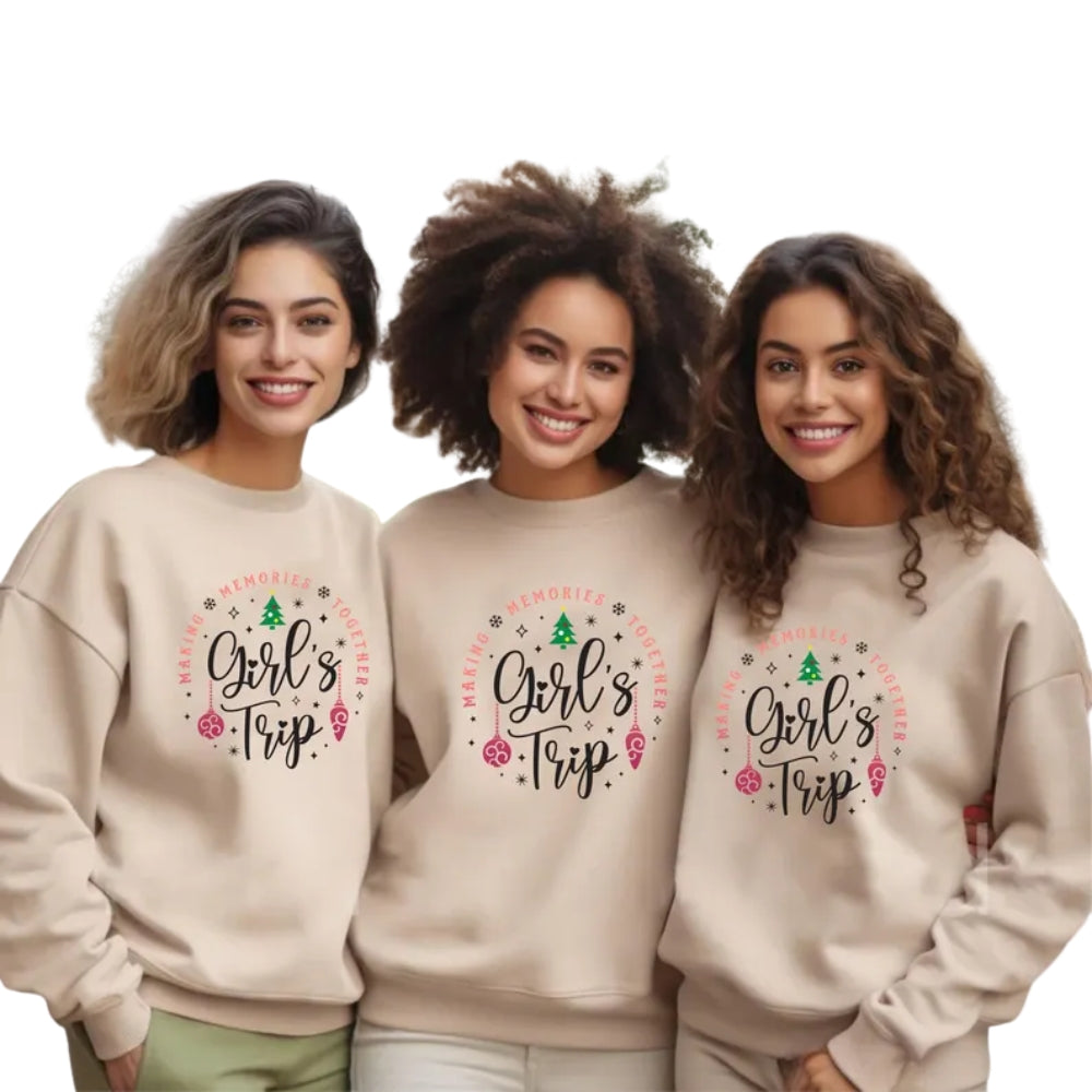 Christmas Girl‘s Trip Making Memories Together Sweatshirt, Travel Xmas Sweatshirt 2D0553